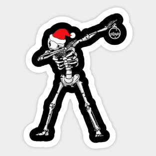 Dabbing Christmas Hip Hop Skull Floral Skeleton Sticker